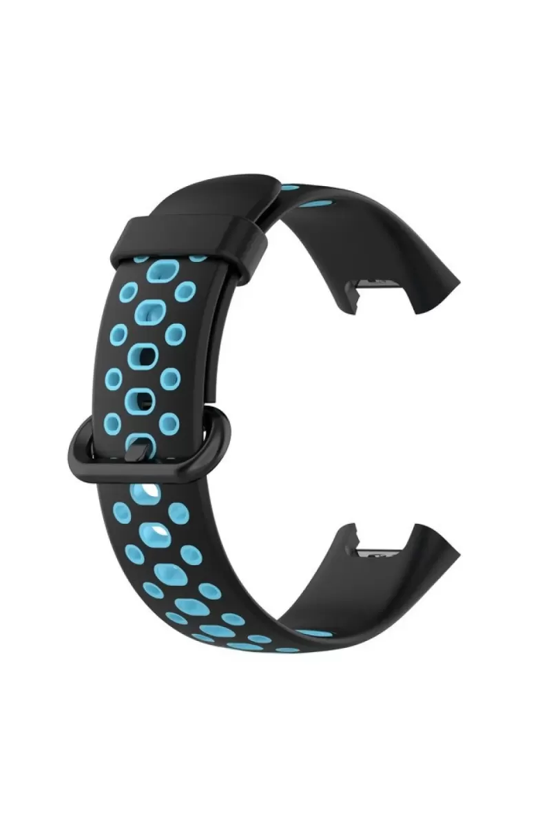 Watch 2 Spor Delikli Kordon - Siyah-Mavi