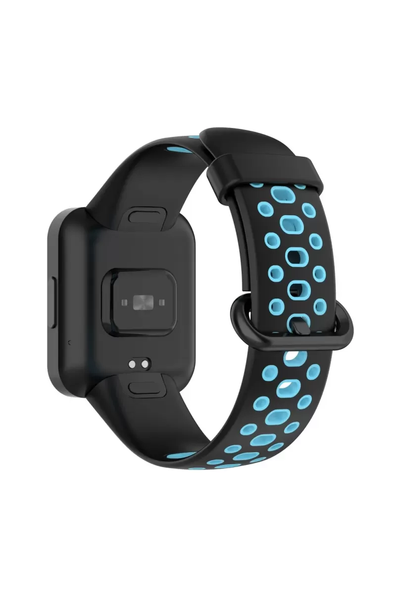 Watch 2 Spor Delikli Kordon - Siyah-Mavi
