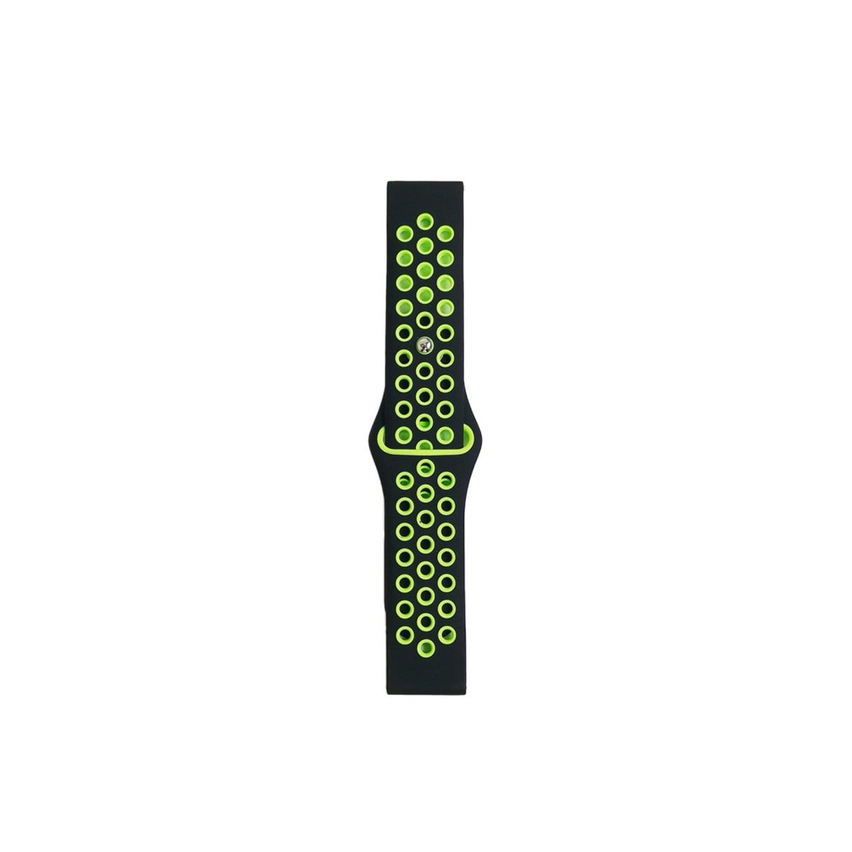 Watch 20mm Spor Delikli Kordon - Siyah-Yeşil