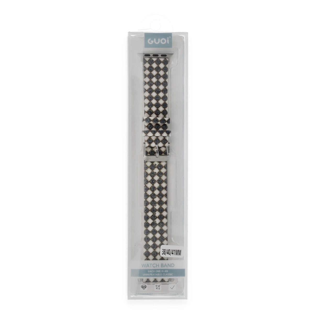 Watch 38mm Karo Motif Kordon - Siyah