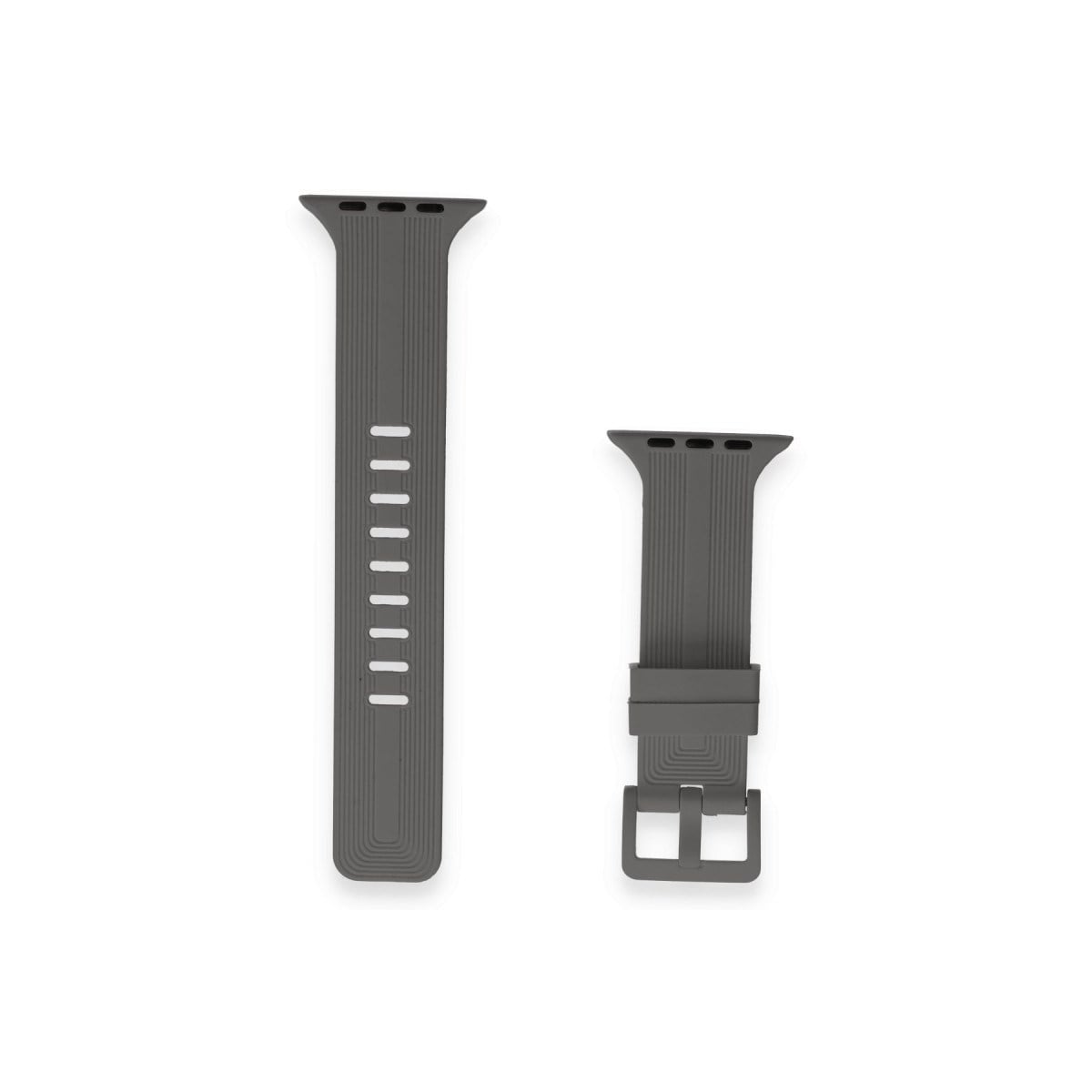 Watch 38mm KR408 Çizgili Silikon Kordon - Koyu Gri