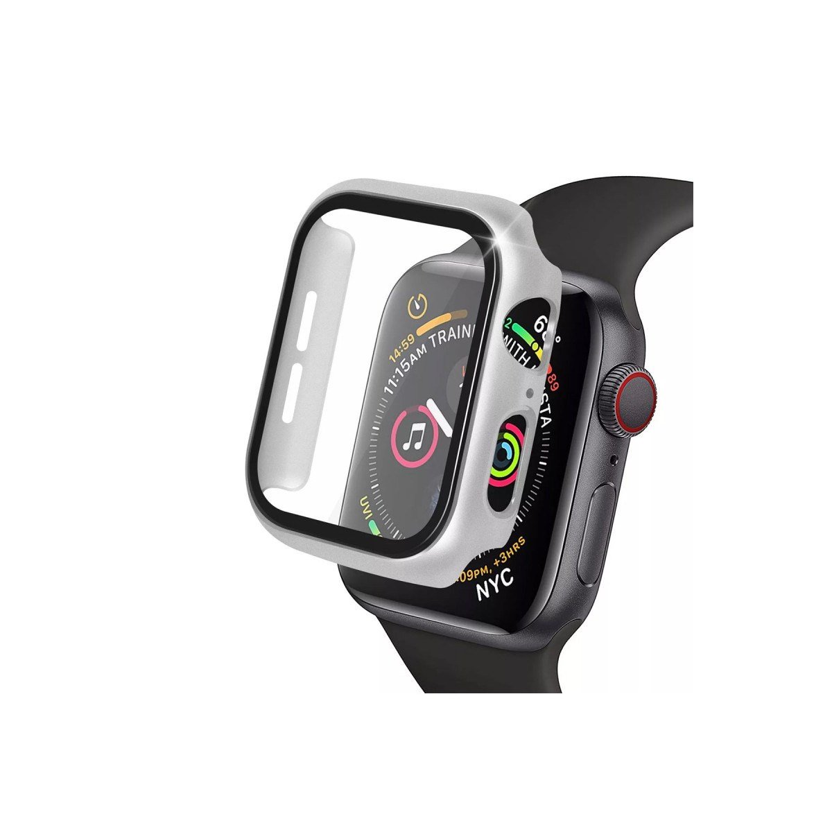 Watch 40mm Camlı Kasa Ekran Koruyucu - Gümüş
