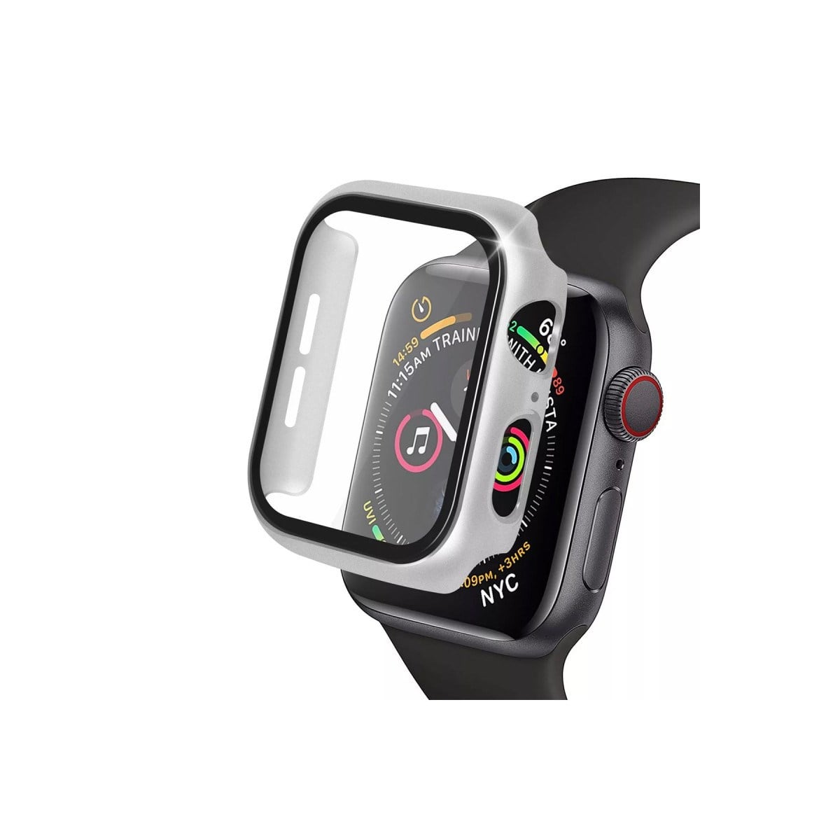 Watch 41mm Camlı Kasa Ekran Koruyucu - Gümüş