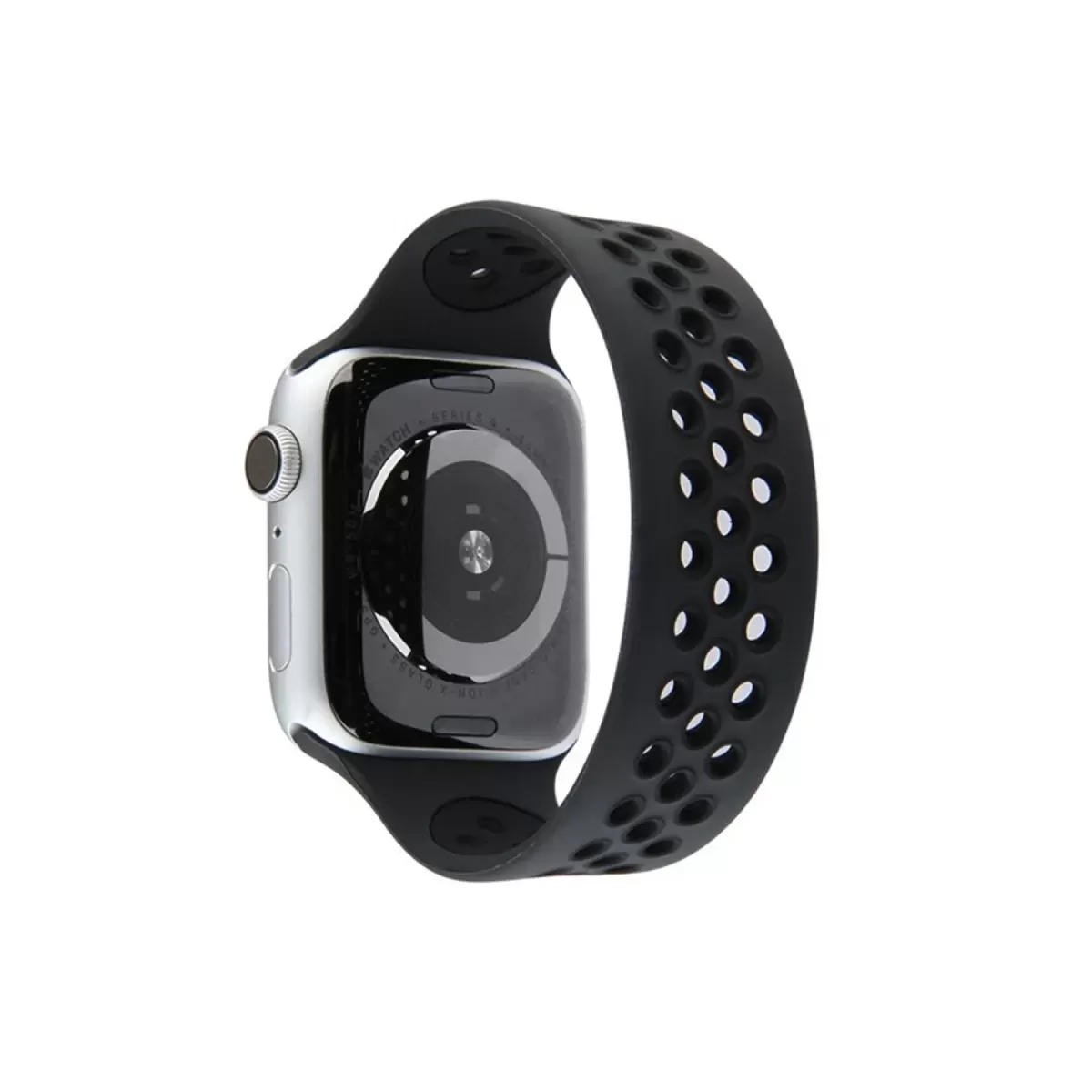 Watch 42mm Ayarlı Delikli Silikon Kordon - Siyah-Siyah