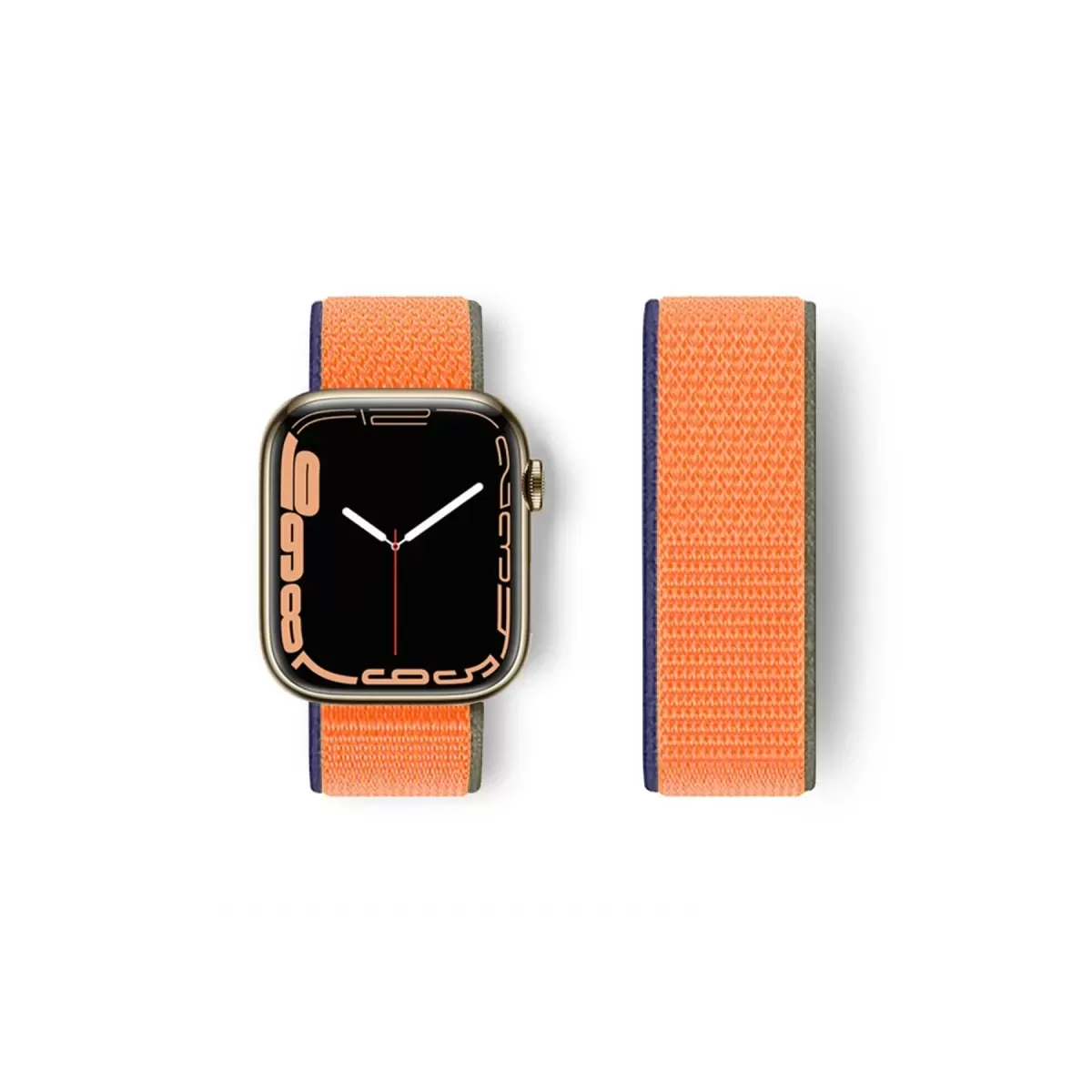 Watch 42mm Hasırlı Cırtcırtlı Kordon - Turuncu