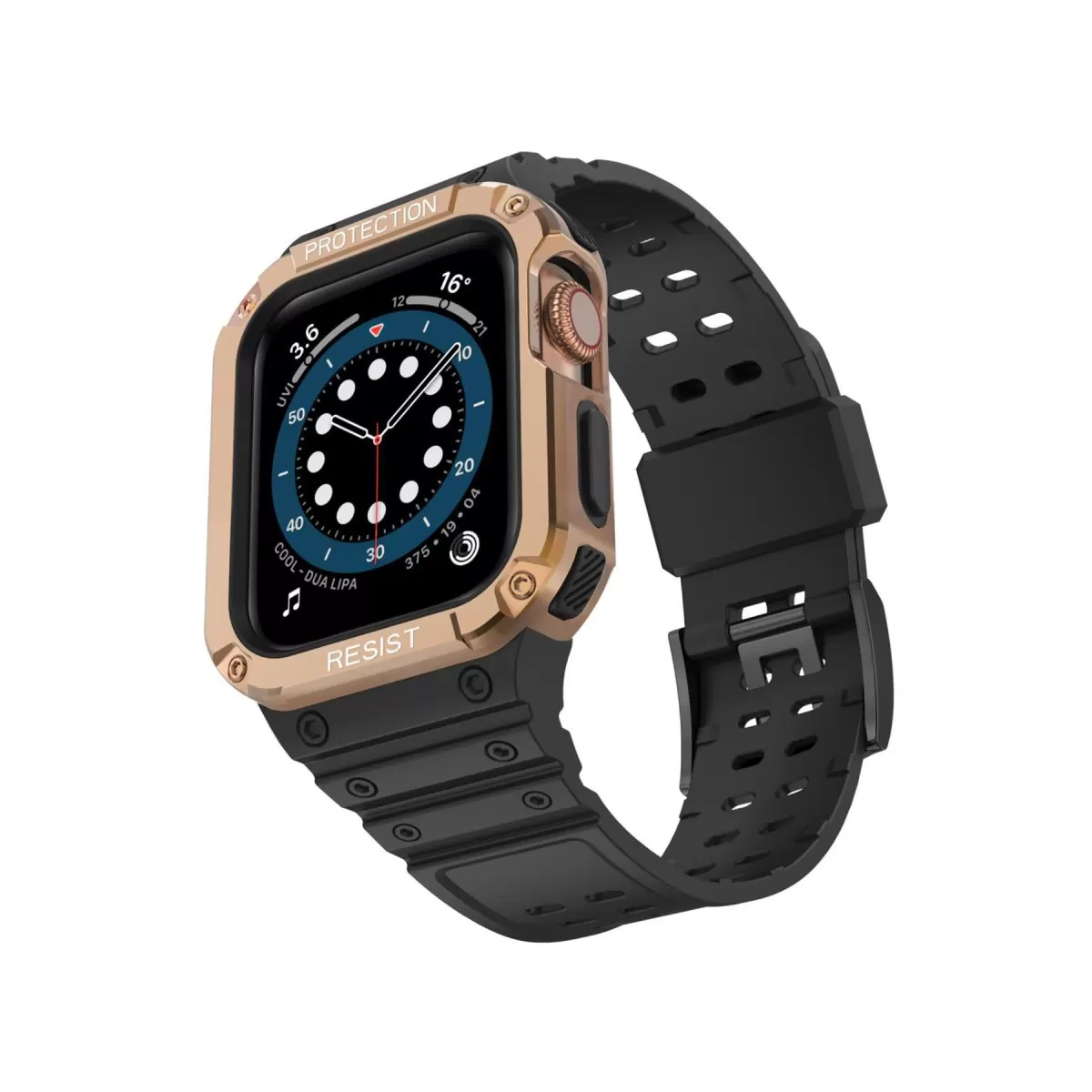 Watch 42mm KR401 Silikon Kordon - Siyah-Rose