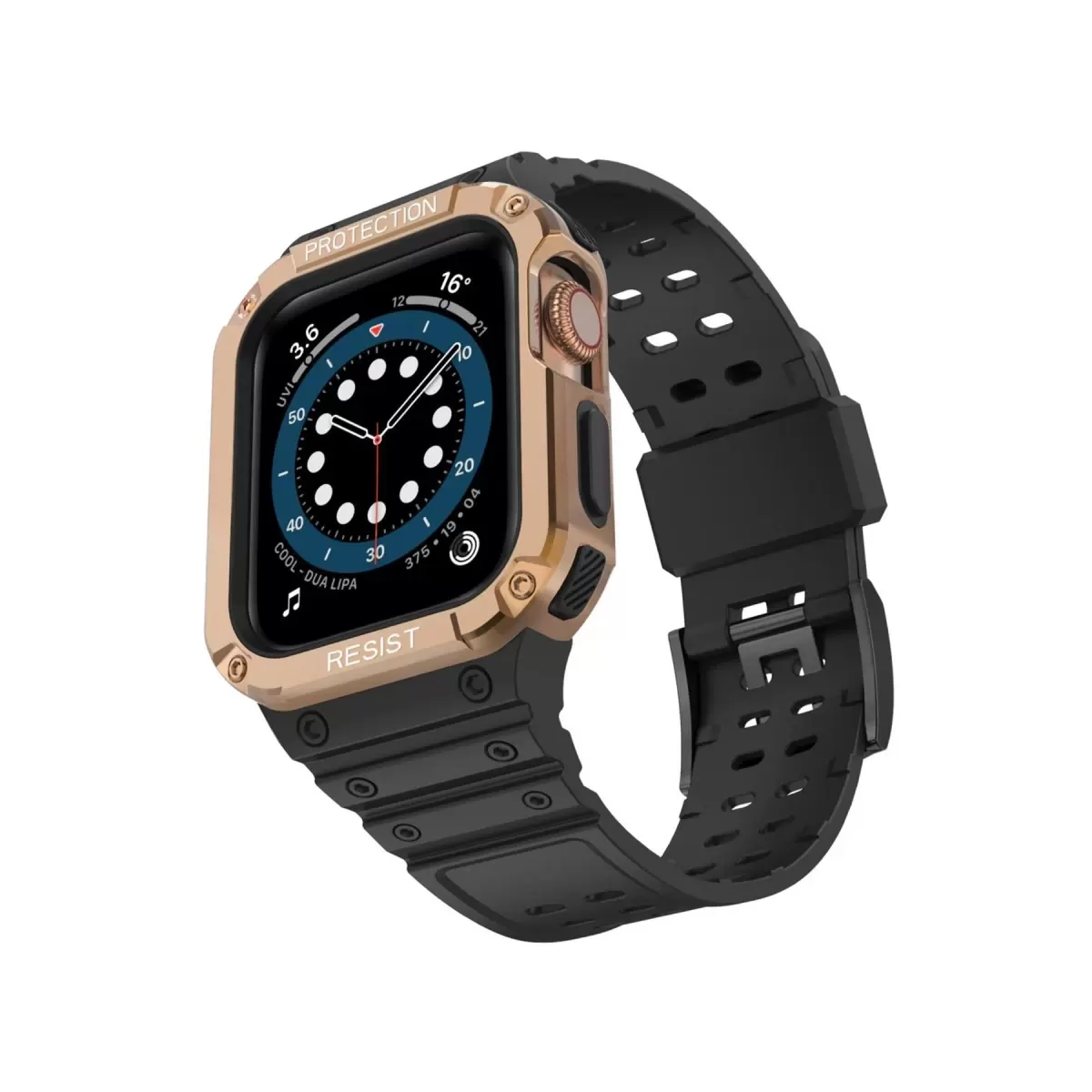 Watch 42mm KR401 Silikon Kordon - Siyah-Rose