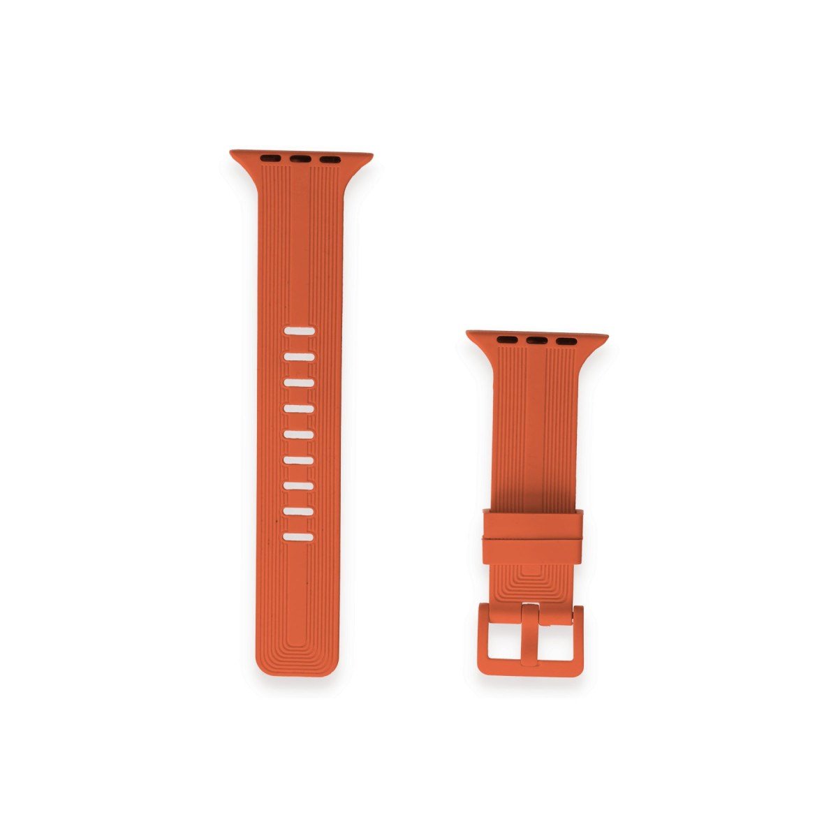 Watch 42mm KR408 Çizgili Silikon Kordon - Turuncu