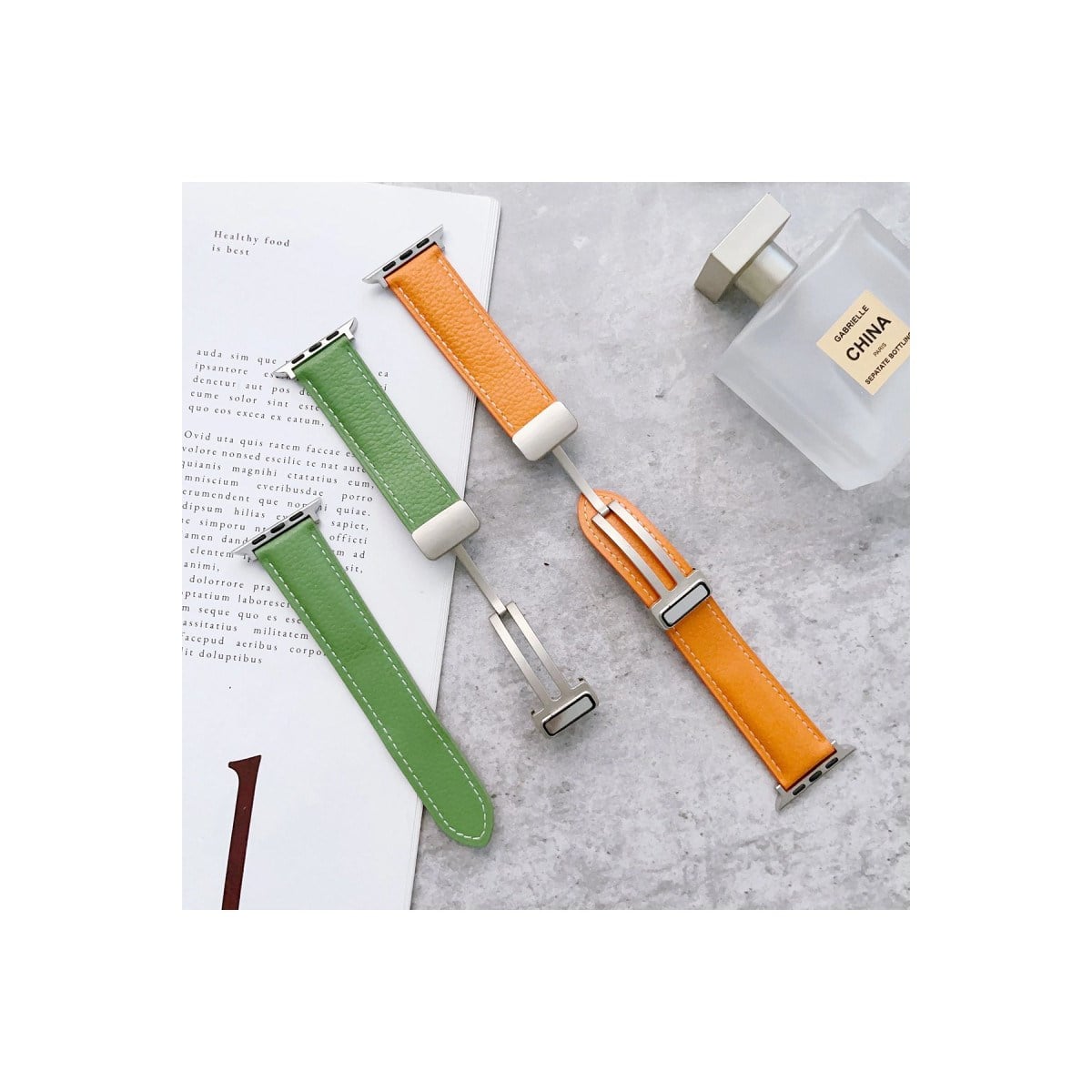 Watch 42mm KR414 Daks Deri Kordon - Koyu Yeşil