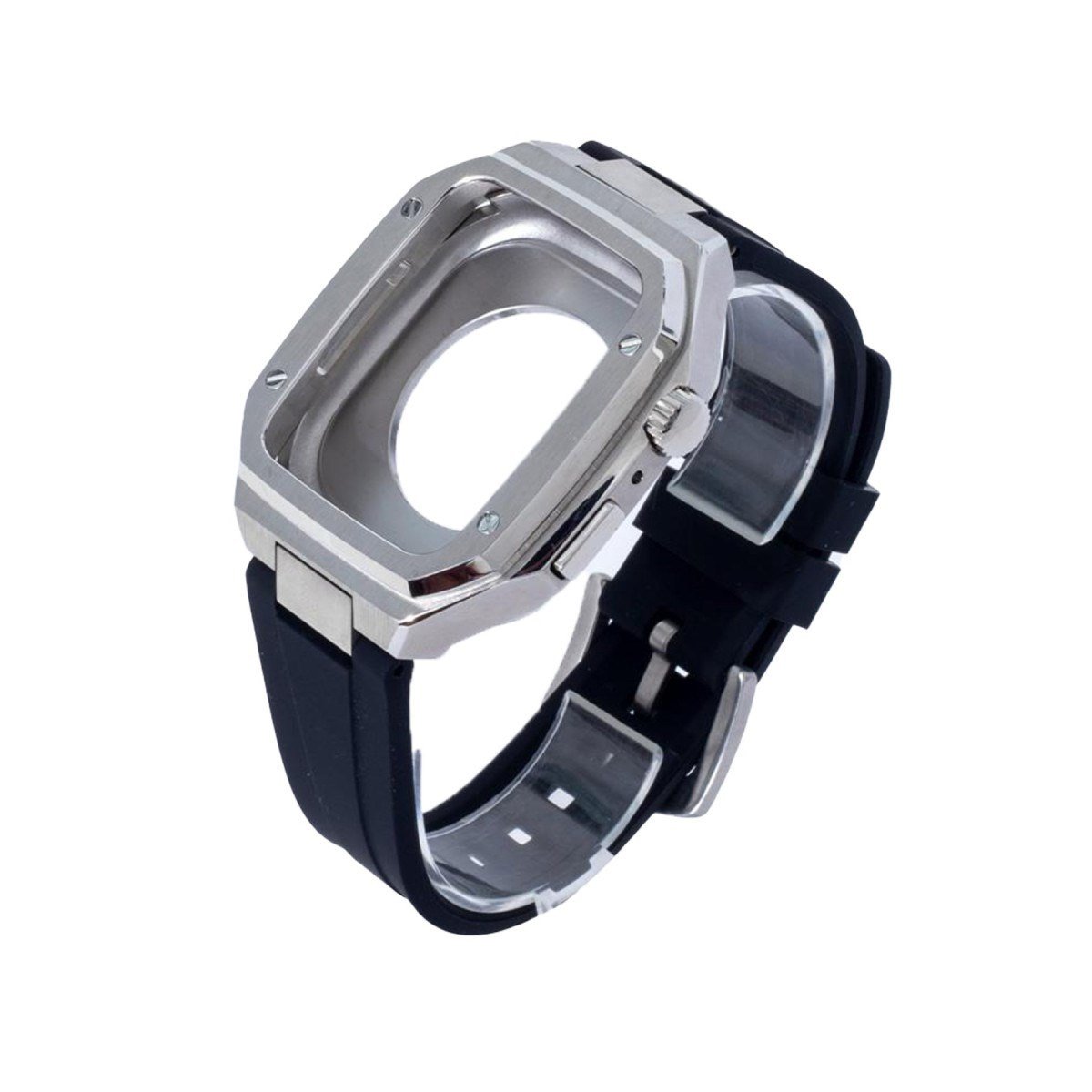 Watch 44mm KR402 Metal Kasa Silikon Kordon - Gümüş