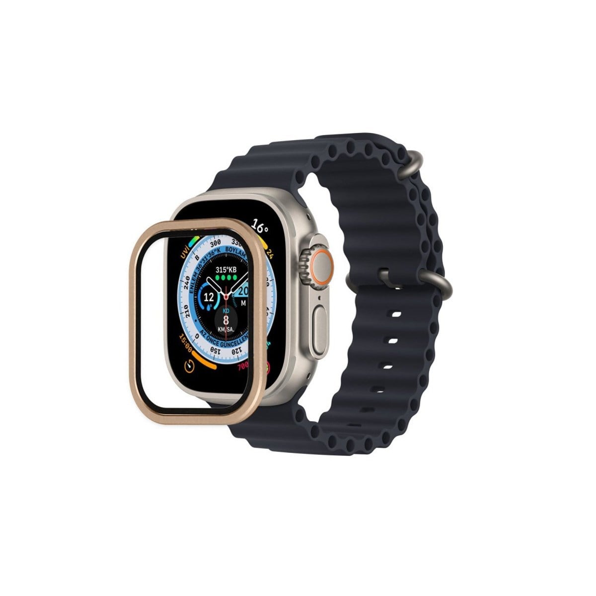Watch Ultra 49mm Alüminyum Kasa Cam Ekran Koruyucu - Yıldız Işığı
