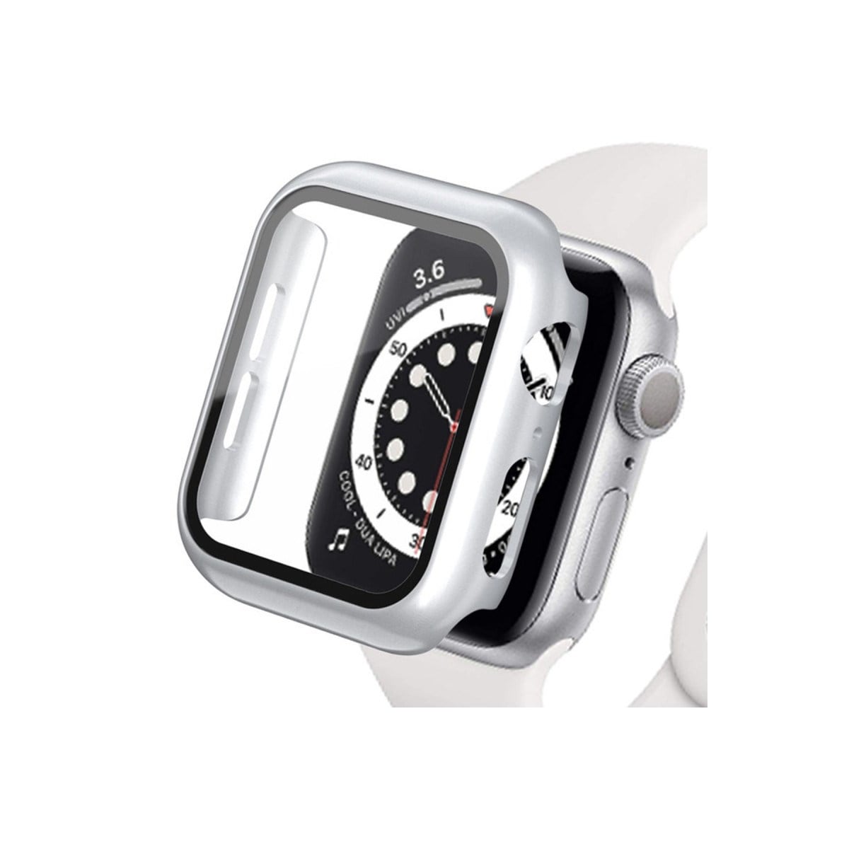 Watch Ultra 49mm Camlı Kasa Ekran Koruyucu - Gümüş