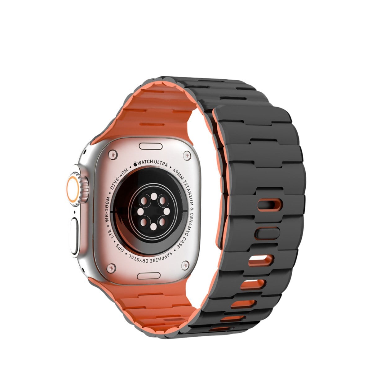 Watch Ultra 49mm Wowen Kordon - Siyah-Turuncu