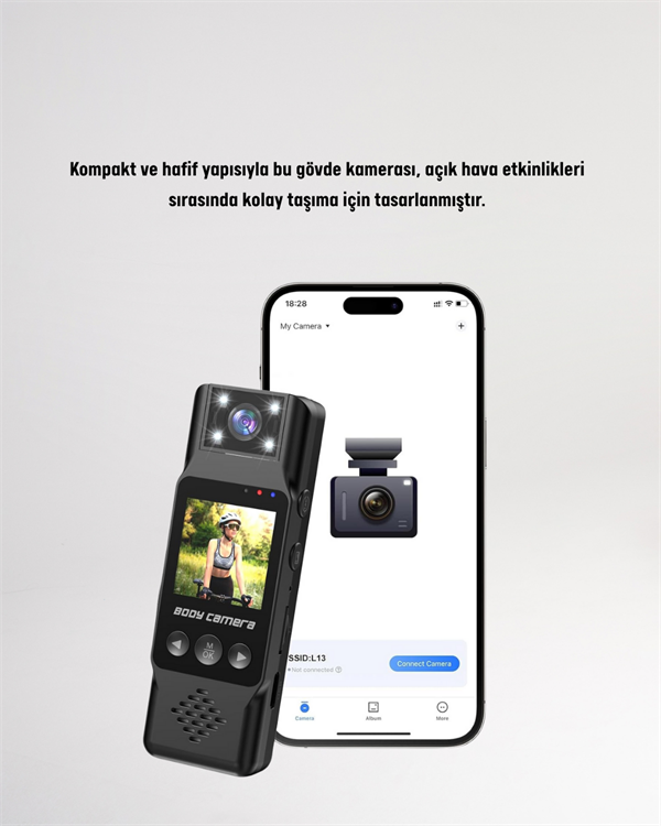 WiFi ile Uzaktan Erişimli Mini Kamera – 1200mAh Batarya, 1080P Video Çekimi