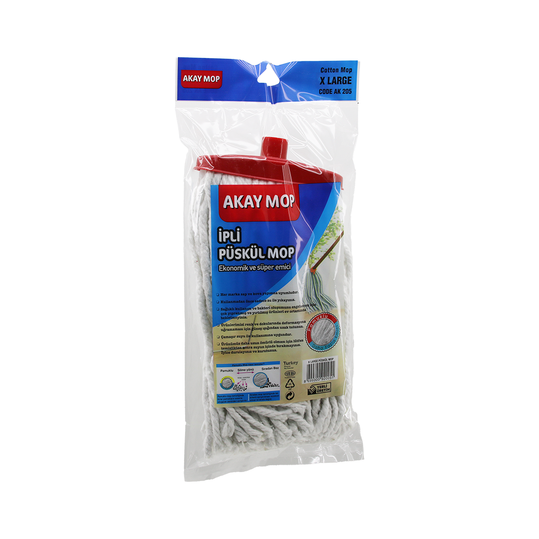 X Large Mikrofiber Endüstriyel Mop 27 cm Örgülü İpli