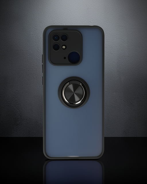 Xiaomi Poco C40 Kılıf Montreal Yüzüklü Silikon Kapak - Siyah