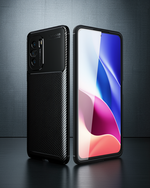 Xiaomi Poco F3 Kılıf Auto Focus Karbon Kapak - Siyah