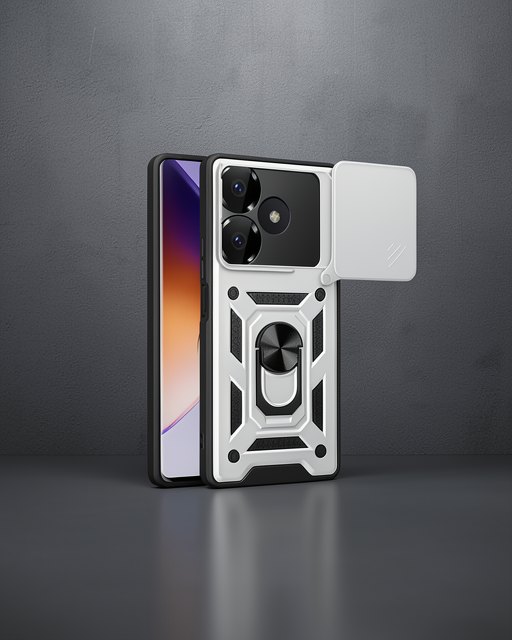 Xiaomi Redmi 13 4g Kılıf Pars Lens Yüzüklü Silikon - Gümüş