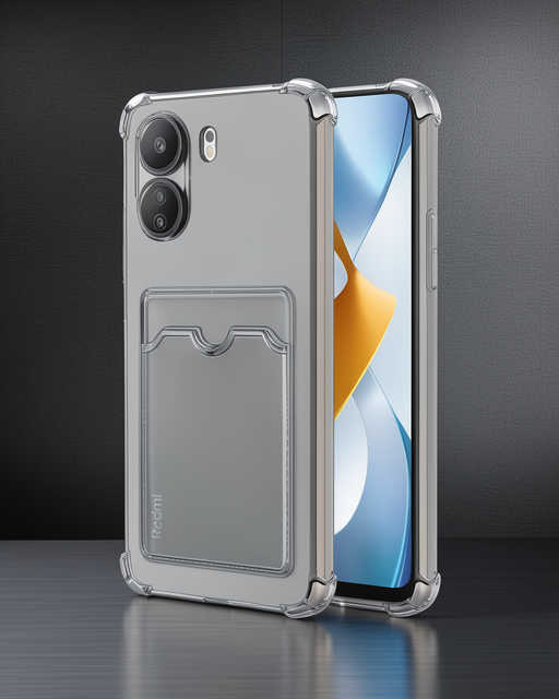 Xiaomi Redmi 13c Kılıf Kart Şeffaf Silikon - Şeffaf