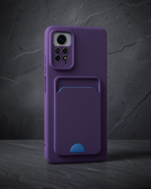 Xiaomi Redmi Note 11 Pro Kılıf Kelvin Kartvizitli Silikon - Derin Mor