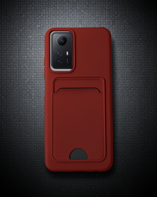 Xiaomi Redmi Note 12s Kılıf Kelvin Kartvizitli Silikon - Bordo