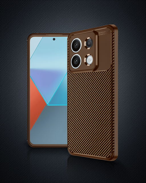 Xiaomi Redmi Note 13 Pro 4g Kılıf Auto Focus Karbon Kapak - Kahverengi
