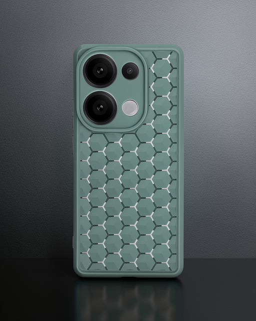 Xiaomi Redmi Note 13 Pro 4g Kılıf Petek Silikon Kapak - Koyu Yeşil