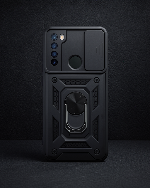 Xiaomi Redmi Note 8 Kılıf Pars Lens Yüzüklü Silikon - Siyah