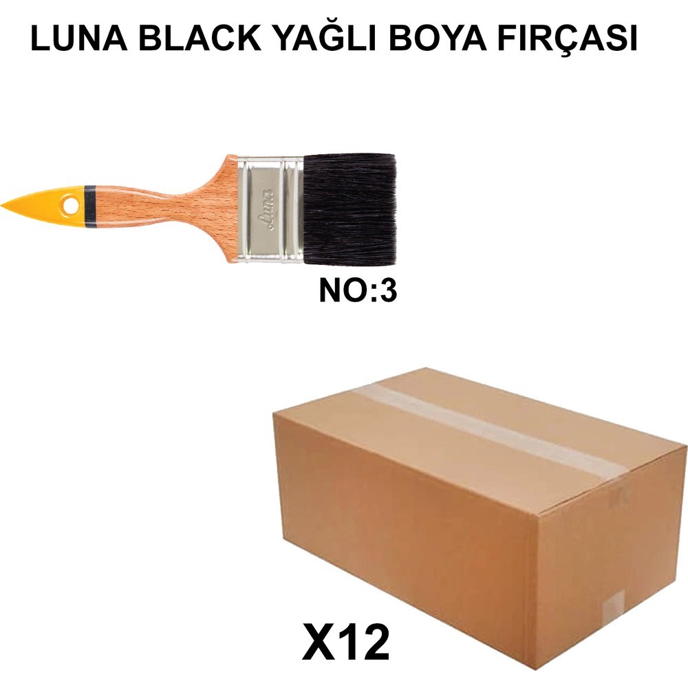 Yağlı Boya Fırçası No 3 12 Adet Luna Black