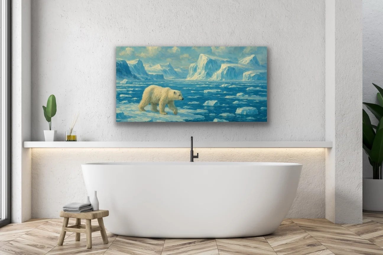 Yalnız Kutup Ayısı Kanvas Tablo 60x120cm