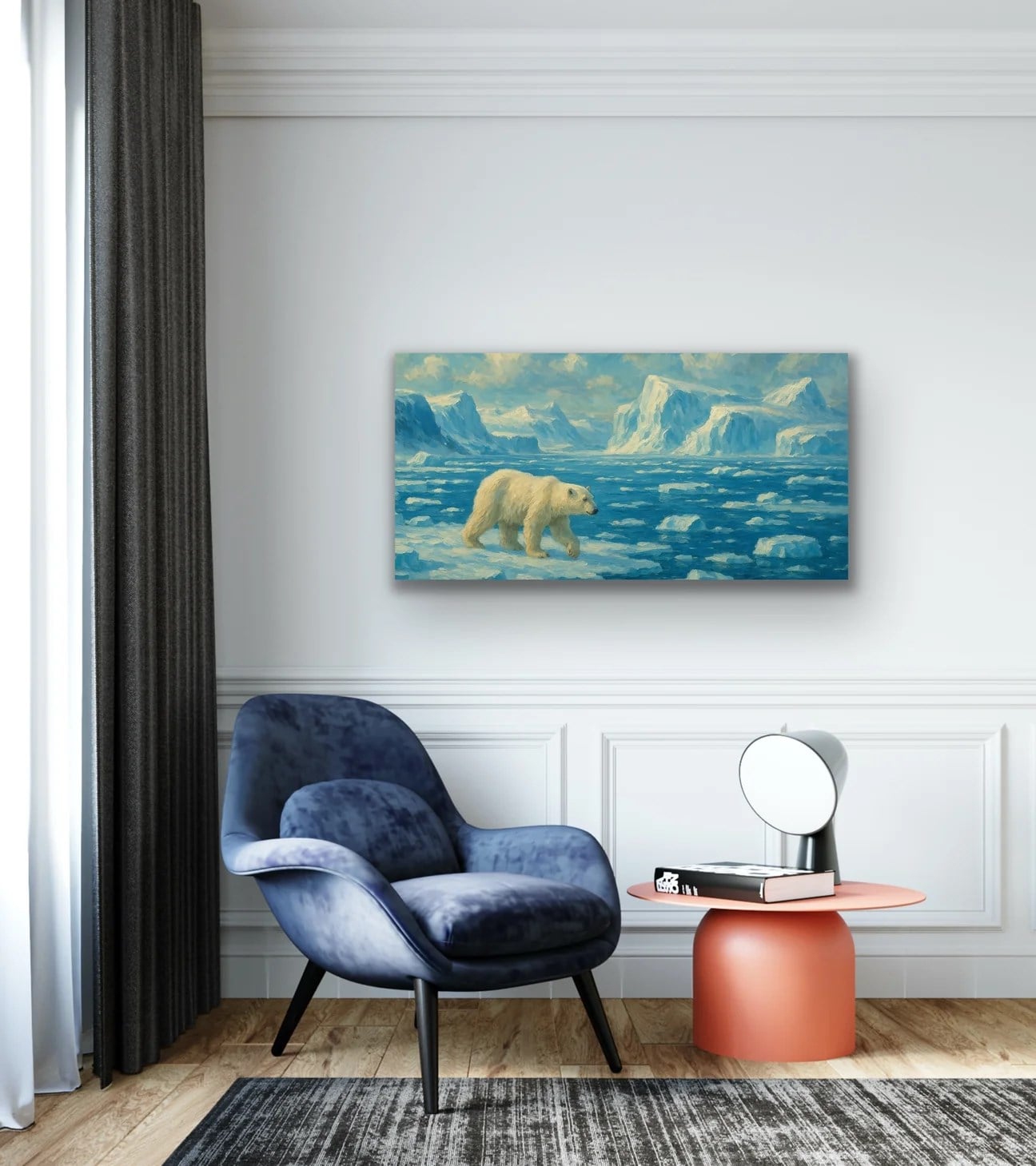 Yalnız Kutup Ayısı Kanvas Tablo 60x120cm