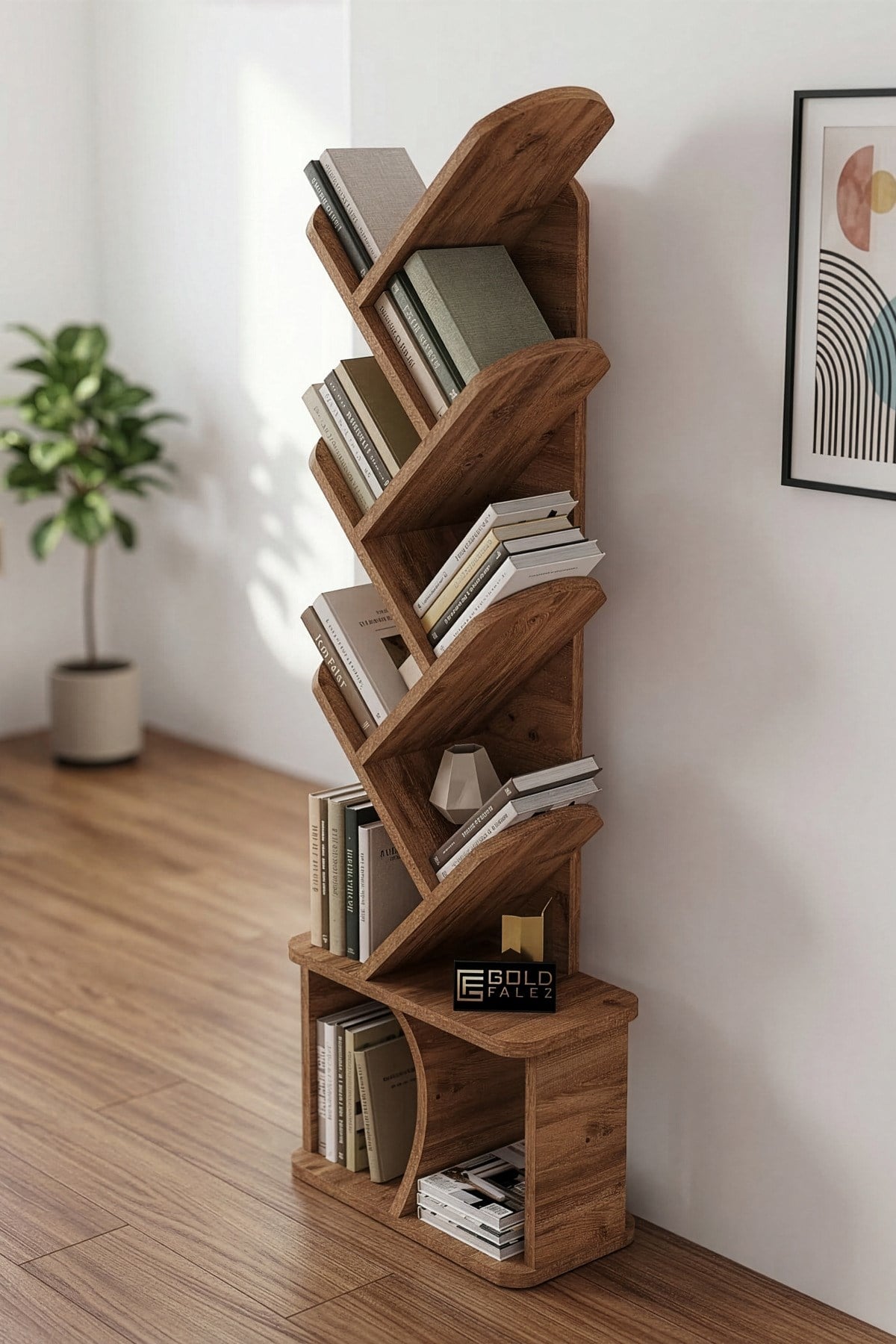 Yaprak Kitaplık Suntalam Kahverengi 45x132