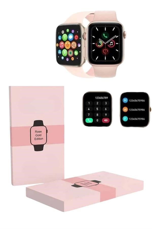 Yeni Nesil Kadın Akıllı Saat Rose Gold Android ve İos Uyumlu