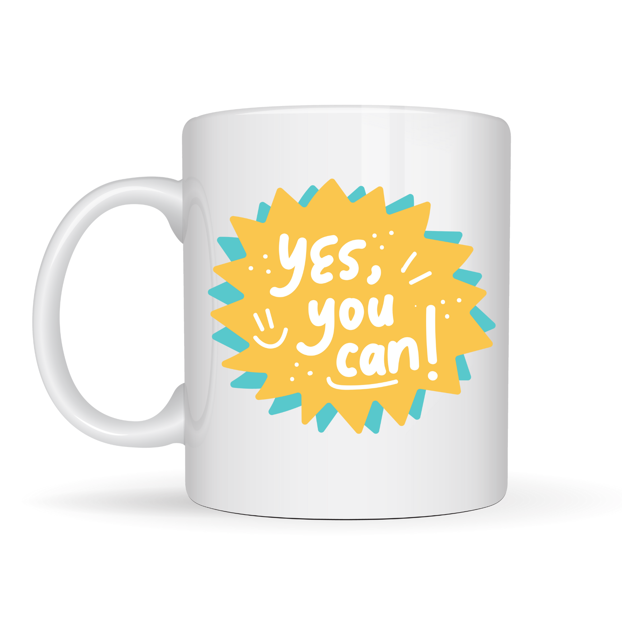 Yes You Can Motivasyon Kupası MODEL 131 , Pozitif Mesajlı Porselen Kupa , İlham Veren Tasarım , Ofis & Hediye Kupası