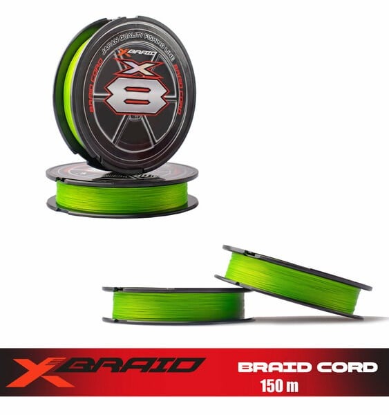 YGK X035 X-Braid Braid Cord PE X8 150m Fluo Green İp Misina - 0.18MM