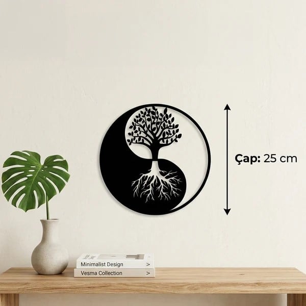 Yin Yang Hayat Ağacı Duvar Tablosu MDF Lazer Kesim Modern Spiritüel Duvar Süsü