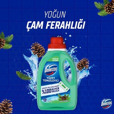 Yoğun Kıvamlı Yüzey Temizleyici Çam Ferahlığı 1500 ml Tüm Yüzeyler İçin