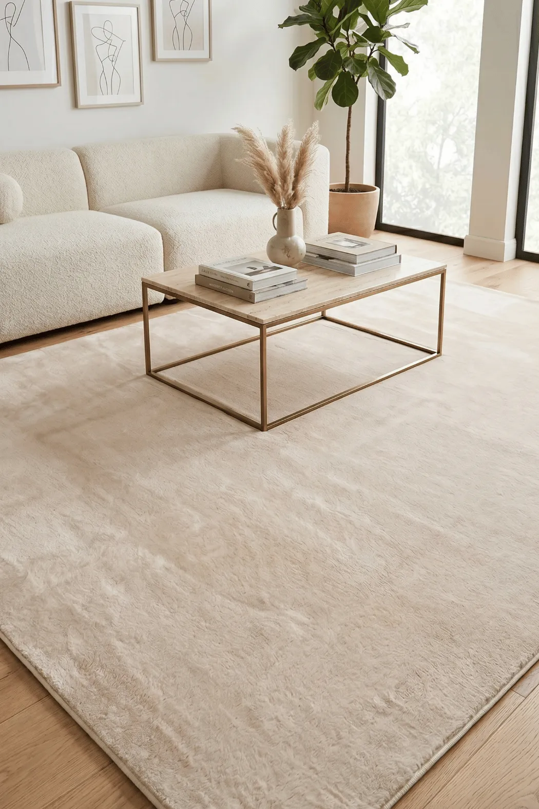 YoudayHomeCollection POLY Peluş Halı Model Oturma Odası Halısı