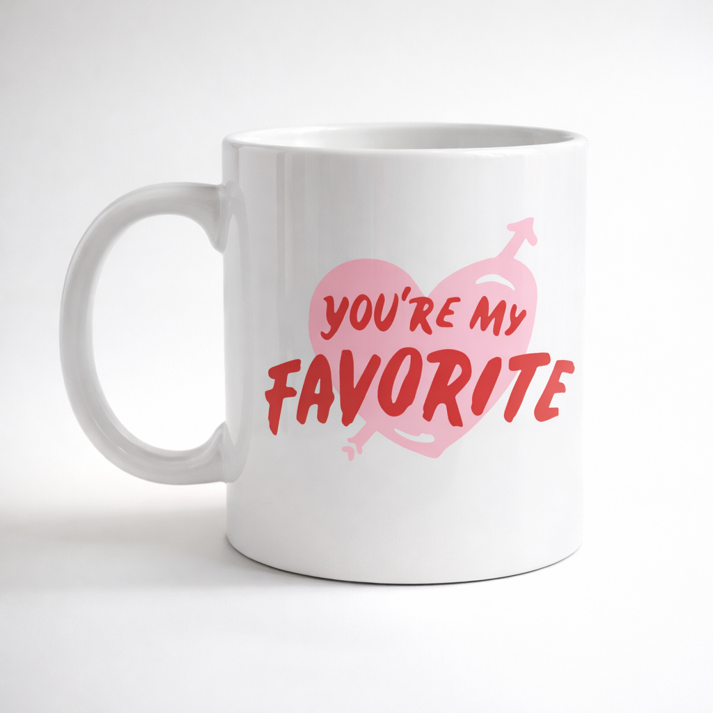 You’re My Favorite Yazılı Porselen Kupa Model 13 - Sevgiliye Arkadaşa Özel Romantik Kahve Kupası - Hediye Fincan