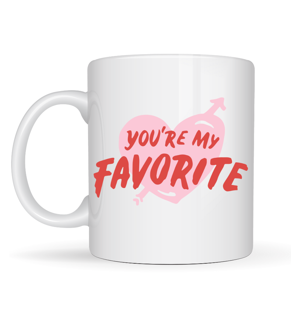 You’re My Favorite Yazılı Porselen Kupa Model 13 - Sevgiliye Arkadaşa Özel Romantik Kahve Kupası - Hediye Fincan