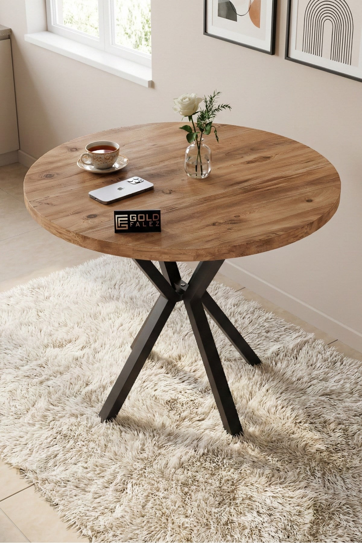 Yuvarlak Masa Atlantik Kahverengi 90 cm