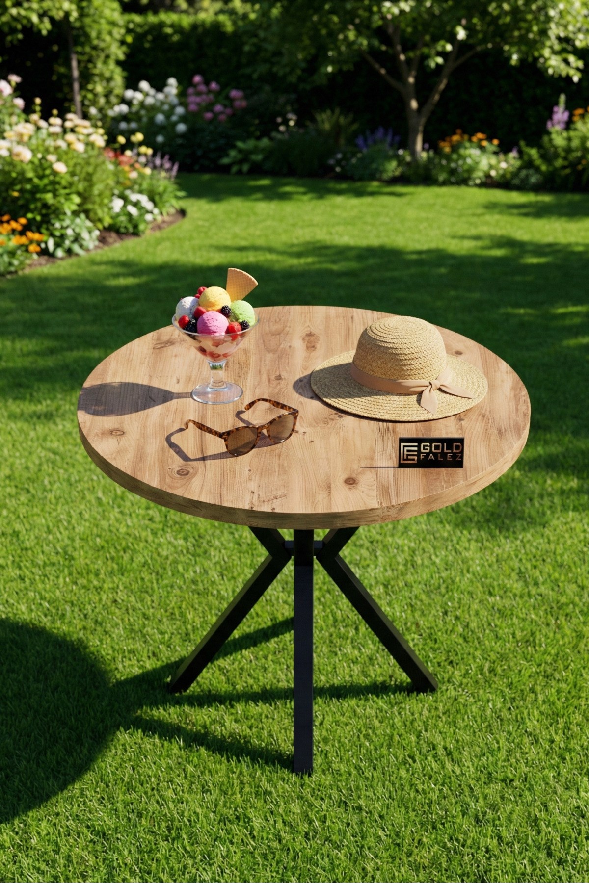 Yuvarlak Masa Atlantik Kahverengi 90 cm