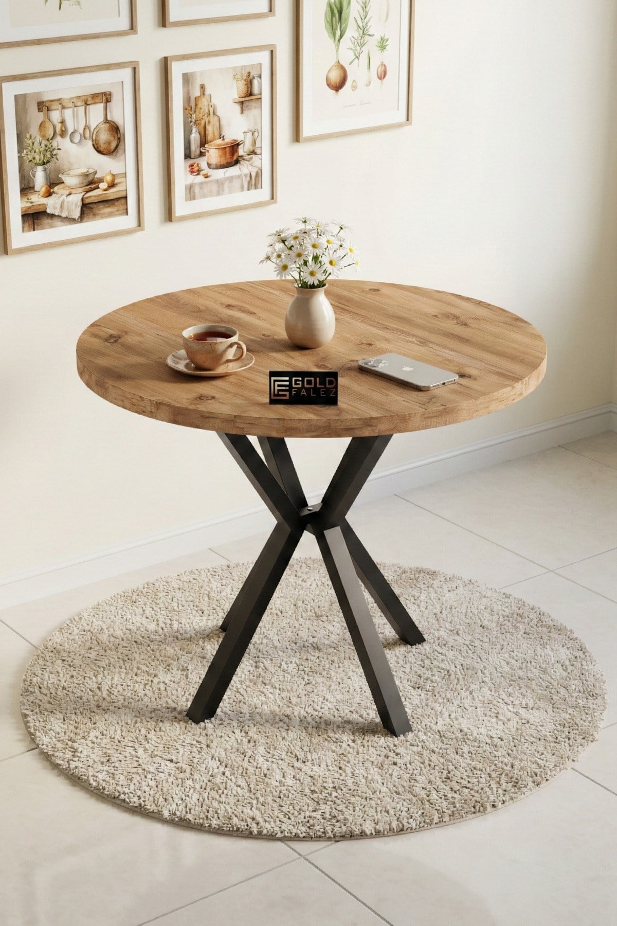 Yuvarlak Masa Atlantik Kahverengi 90 cm