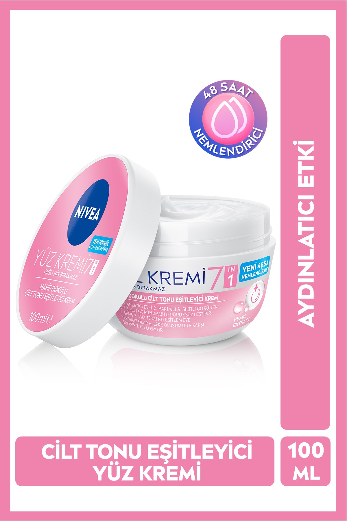 Yüz Bakim Kremi & Cilt Tonu Eşitleyici & 24H Nemlendirici & SPF+15 Gündüz Kremi 100ML