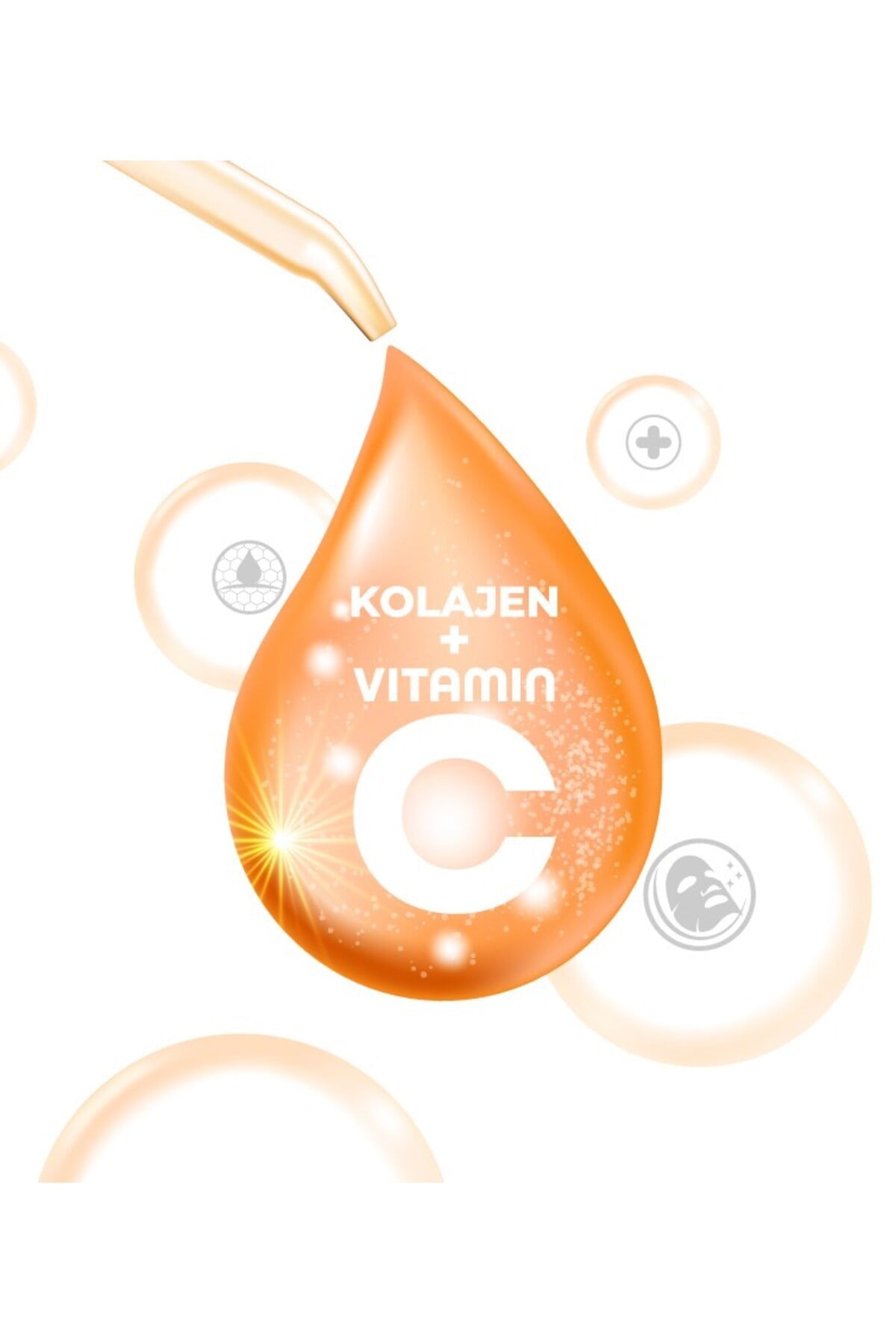 Yüz Bakim Maskesi & Kolojen + C Vitamini Kağıt Maske 1 Adet