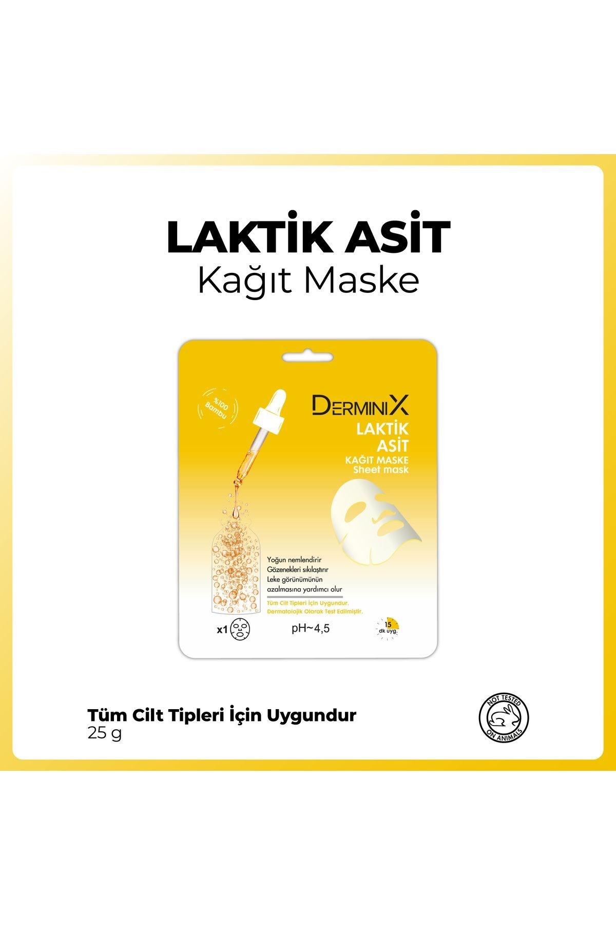 Yüz Bakim Maskesi & Laktik Asit Kağıt Maske 1 Adet