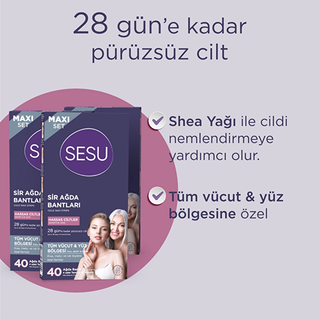 YÜZ VE VÜCUT AĞDA BANDI HASSAS CİLTLER 40'Lİ
