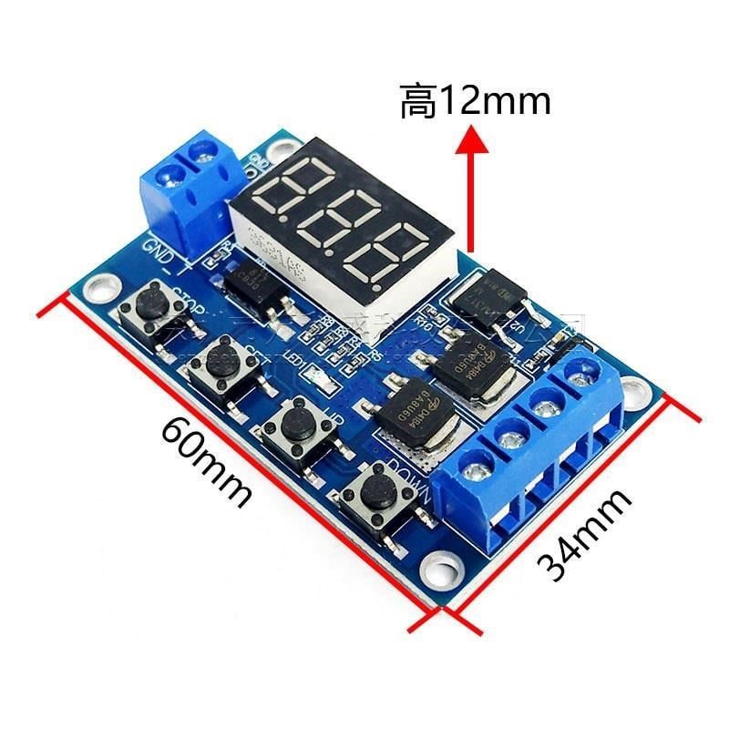 Zaman Ayarlı Göstergeli Tekli Röle Kartı - 12V Delay-Off Relay Module