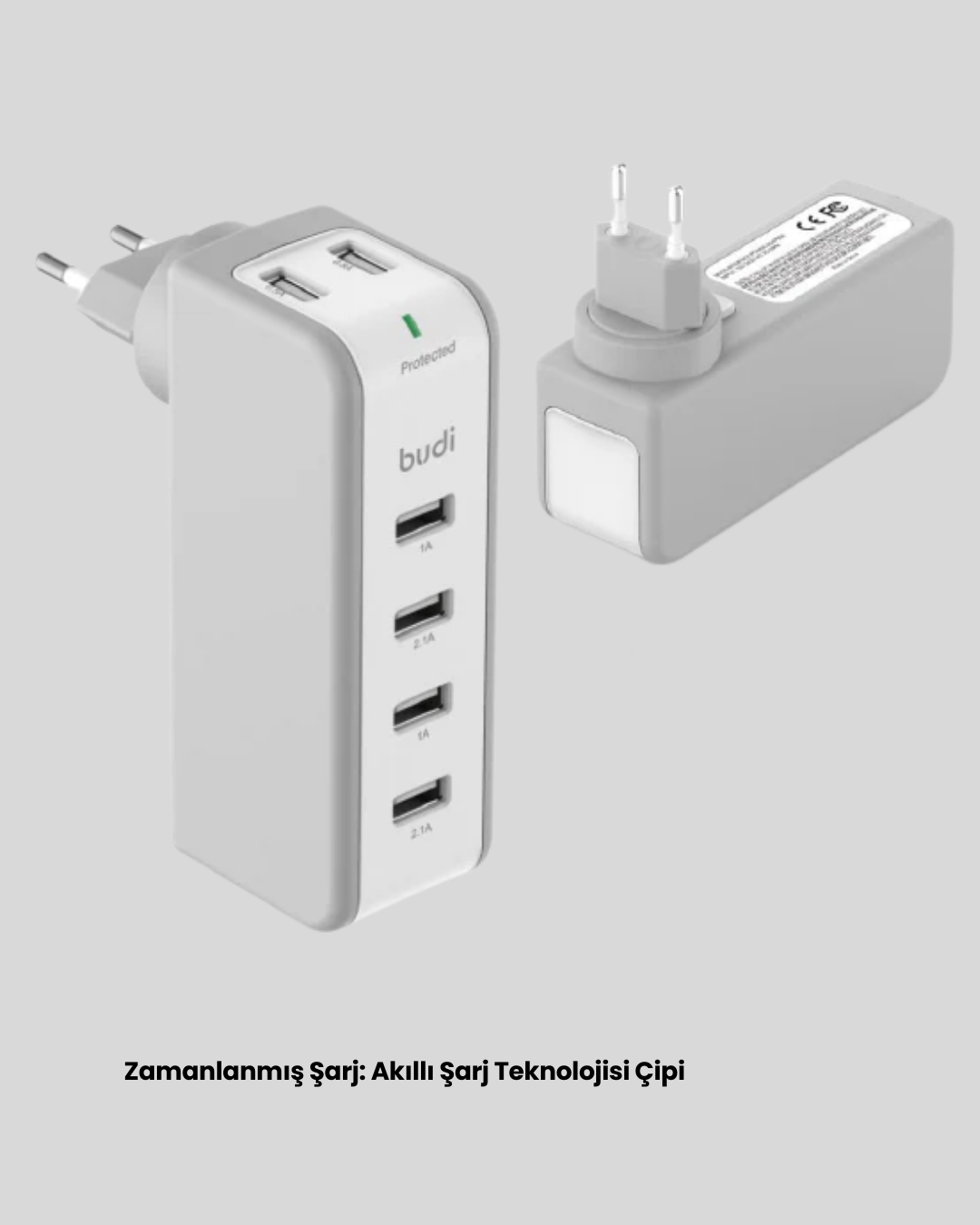 Zaman Kontrollü Şarj Cihazı 30W Hızlı Şarj ve Çoklu USB Çıkışı Yeni Nesil