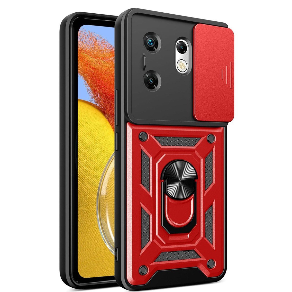 Zero 30 4G Kılıf Pars Lens Yüzüklü Silikon - Kırmızı